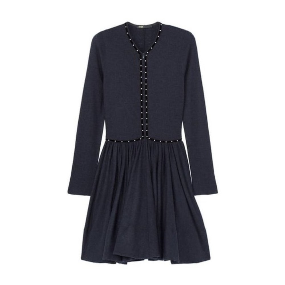 ❌❌SOLD Riska unit long sleeve dress size 3 navy Euc - Picture 1 of 14